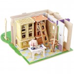 Dream Villa Study Room - Casuta din lemn cu mobilier (puzzle 3D)